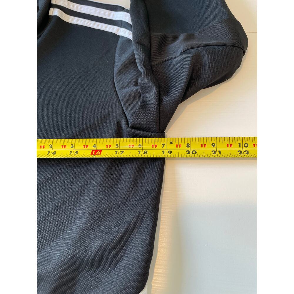 Adidas Track Jacket Boys Youth Sz L (13-14Y) Black White Logo Stripes Activewear - Picture 11 of 12
